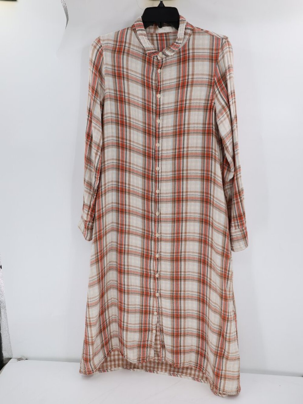 CP Shades Dress Shirt Women M Plaid double Cotton Long Sleeve Button Up Pockets